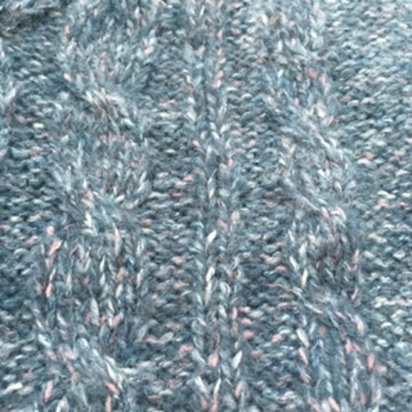 a.n.a. Marbled Chunky Style Knit V-Neck Sweater - Teal, Pink and White - Large - Picture 4 of 8